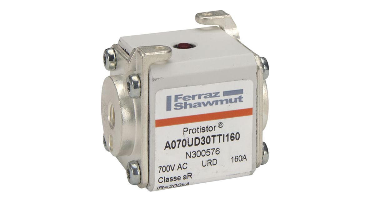 N300576 - Protistor SB aR, 690VAC-700VAC UL, 160A, TTI threaded holes, sz.30